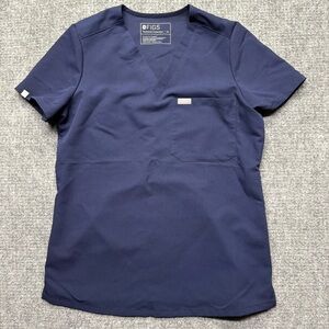 Figs Scrub Top Womens XS Navy Blue Catarina One Pocket FW1000